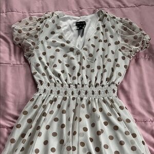 kate spade Ivory Dress with Taupe Polka Dots
